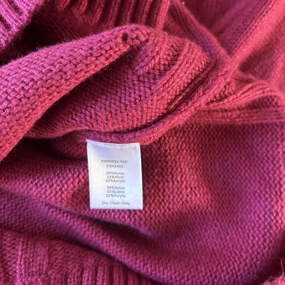 ATM Sweater Womens Large Ruby Pink Merino Wool Blend Oversized Cozy Cardigan NWT - Picture 6 of 6